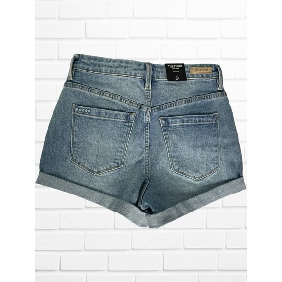Blank NYC Shorts Women's Sz 26 The Perry Mom Shorts Blue Cotton‎ Pockets - Picture 5 of 8